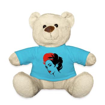Frauenportrait abstrakt - Teddy - Atollblau - Vorne