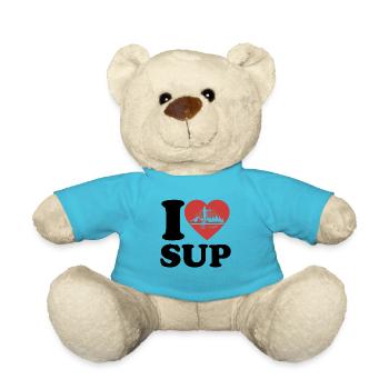 I Love SUP - Herz - Hobby - Teddy - Atollblau - Vorne