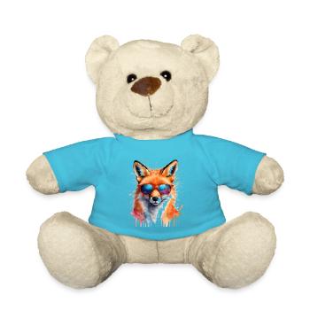 Fuchs Sonnenbrille Bunt Tier Design Print - Teddy - Atollblau - Vorne
