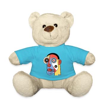 Cubisme abstrait Art d’un homme des cavernes - Nounours - bleu outremer - Devant