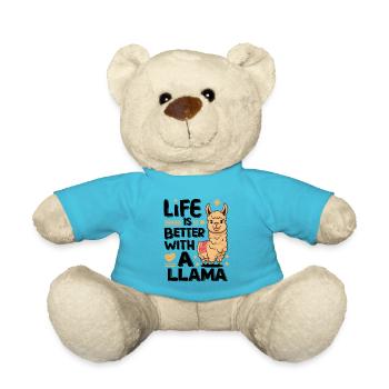 Life is Better With A Llama für Lama Liebhaber - Teddy - Atollblau - Vorne