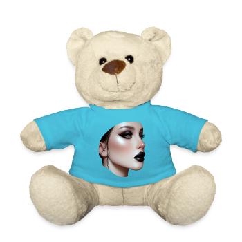 Gesicht - Schwarze Lippe - Teddy - Atollblau - Vorne