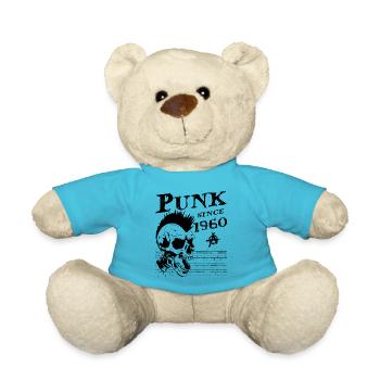 Punk seit 1960, Punks Not Dead, 64 Jahre alt und - Teddy - Atollblau - Vorne