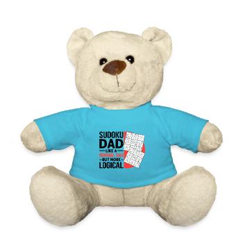Witziger Sudoku Spruch - Teddy - Atollblau - Vorne