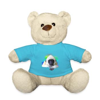 Gibbon Monkey Rainbow Cute Little Primate Animal - Teddy Bear - atoll blue - Front