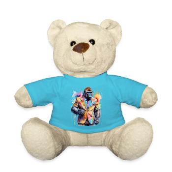 Gorilla Anzug Affe Bunt Tier Design Print - Teddy - Atollblau - Vorne