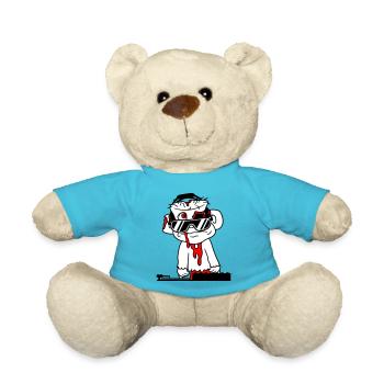 Zombie Horror Halloween DJ Party Music Mixer - Teddy Bear - atoll blue - Front