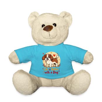 LIFE IS BETTER WITH A DOG - Teddy Bear - atoll blue - Front