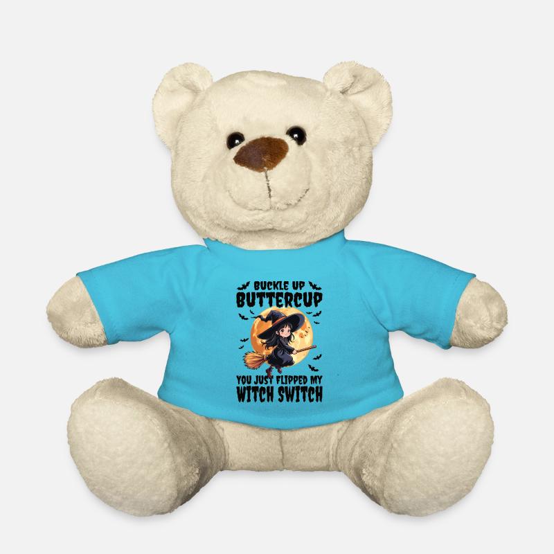 Halloween Hexen Kostüm Hexe Hexenbesen - Teddy - Atollblau