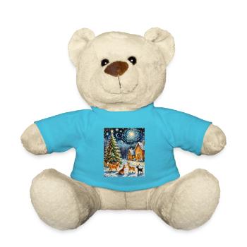 Verzauberte Winternacht Enchanted Winter Night - Teddy Bear - atoll blue - Front