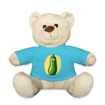 Lustige, fehl am Platz wirkende Zucchini - Teddy - Atollblau - Vorne