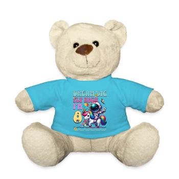 Astronaut Unicorn 8th Birthday - Teddy Bear - atoll blue - Front