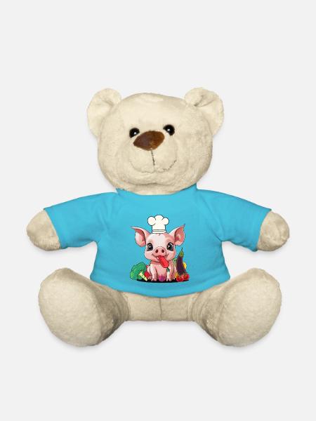 Pig Vegetable Cook Cook Cooks Cook Piglet - Teddy Bear - atoll blue