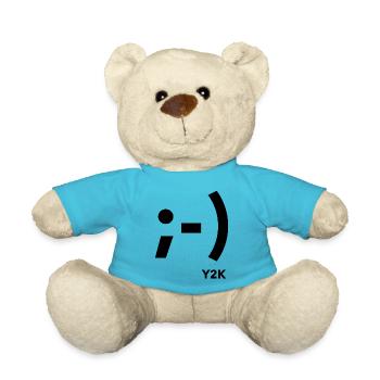 Zwinkern Smile Y2k Schwarz - Teddy - Atollblau - Vorne