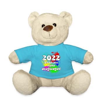 2022 bin ich aus meiner Mama ausgeszogen - Teddy - Atollblau - Vorne