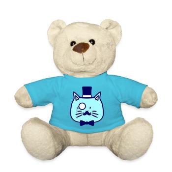 Sir Cat Gentleman Chapeau haut de forme Monocle Rich Gentleman - Nounours - bleu outremer - Devant