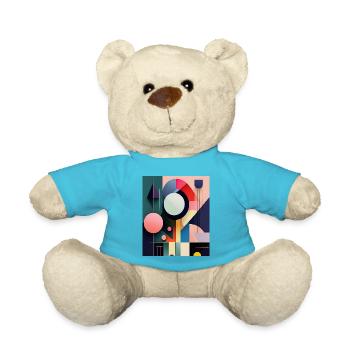 Bold Abstract Geometric Shapes – Modern Art Design - Teddy Bear - atoll blue - Front