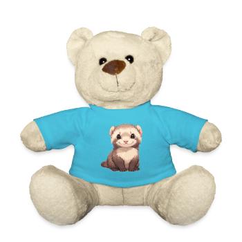 Ferret Frettchen - Teddy Bear - atoll blue - Front