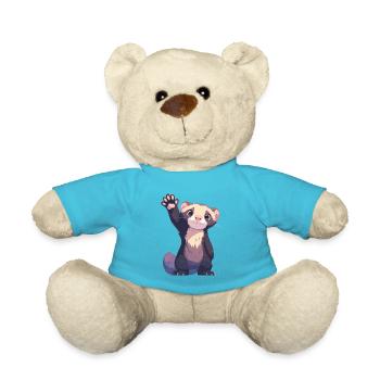 Ferret Frettchen - Teddy Bear - atoll blue - Front