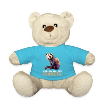 Ferret Frettchen - Teddy Bear - atoll blue - Front