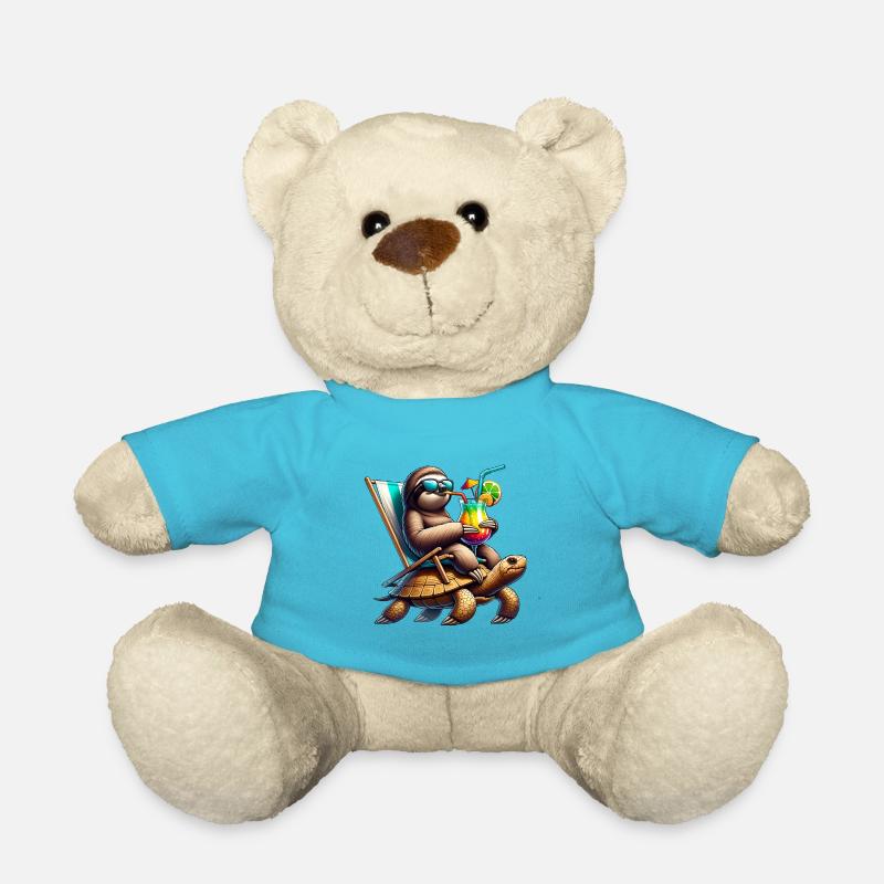 Relaxed Sloth Turtle Cocktail - Teddy Bear - atoll blue