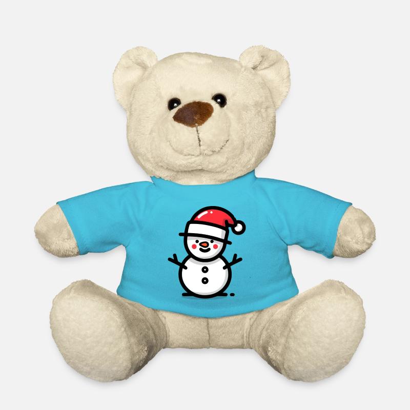Weihnachtlicher Schneemann - Teddy - Atollblau