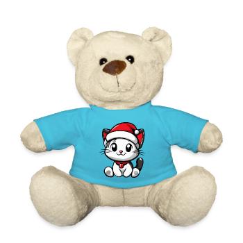 Cat Christmas - Teddy Bear - atoll blue - Front