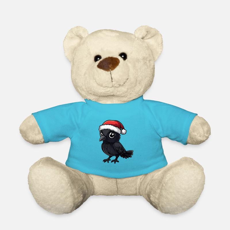 Raven Crow Christmas - Teddy Bear - atoll blue