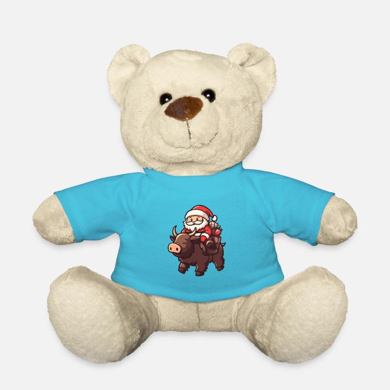 Cochon Père Noël Dessin animé Sanglier - Nounours - bleu outremer