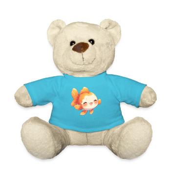 poisson rouge - Nounours - bleu outremer - Devant