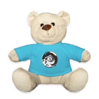 Ein Auge guckt durch das Loch - Teddy - Atollblau - Vorne