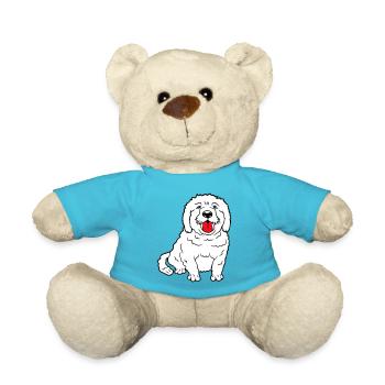 Cher chien tire la langue joyeusement - Nounours - bleu outremer - Devant