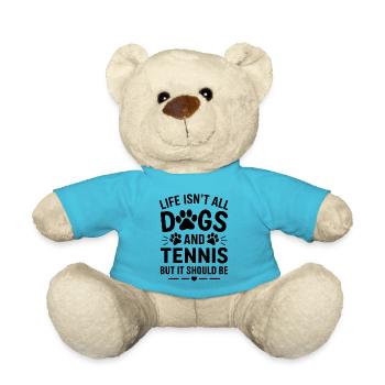 Tennis Spruch Hunde Lustiges Tennis Geschenk - Teddy - Atollblau - Vorne