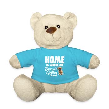 Zu Hause Ist Mein Brüsseler Griffon - Teddy - Atollblau - Vorne