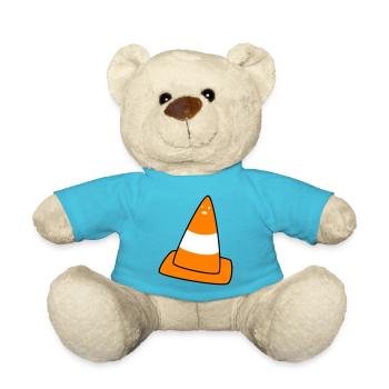 traffic cone with face - Teddy Bear - atoll blue - Front