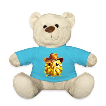 süßes Küken mit einem stylischen Cowboyhut - Teddy - Atollblau - Vorne