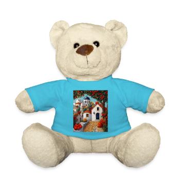 Greek Christian church surrounded by trees - Teddy Bear - atoll blue - Front