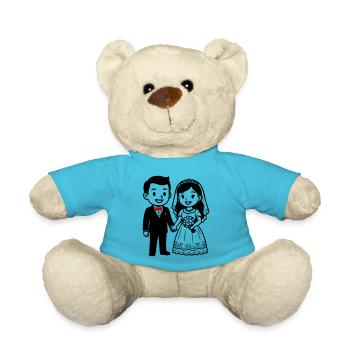 Hochzeit Paar Ehepaar - Teddy - Atollblau - Vorne