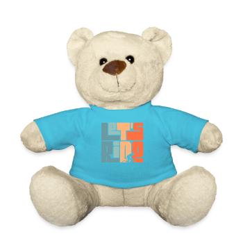 Let's Ride Retro Cycling Quote Adventure Lovers - Teddy Bear - atoll blue - Front