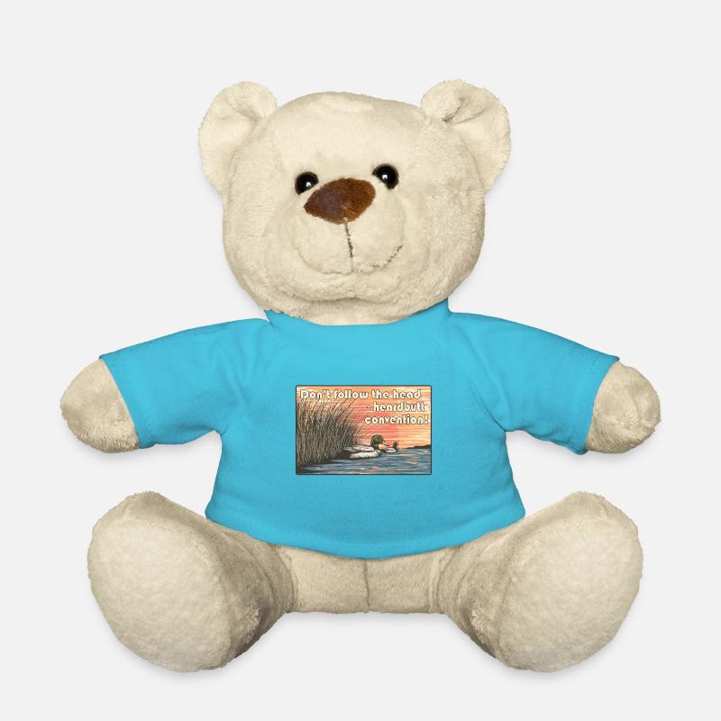 Don't Follow the Herd - Rebellious Duck Sunset - Teddy Bear - atoll blue