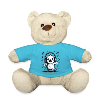 Cute Monster Monster Saying Quote - Teddy Bear - atoll blue - Front