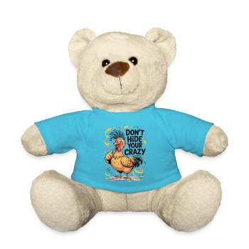 Fun Chicken Party T-Shirt - Teddy Bear - atoll blue - Front