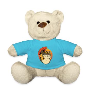 Roman Gladiator Cat Illustration - Teddy Bear - atoll blue - Front