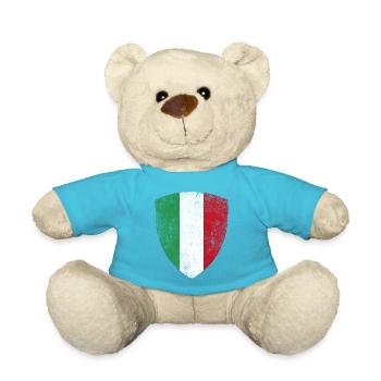 Bouclier avec drapeau italien dans le style vintage - Nounours - bleu outremer - Devant