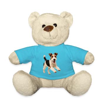 Playful Fox Terrier Dog - Teddy Bear - atoll blue - Front