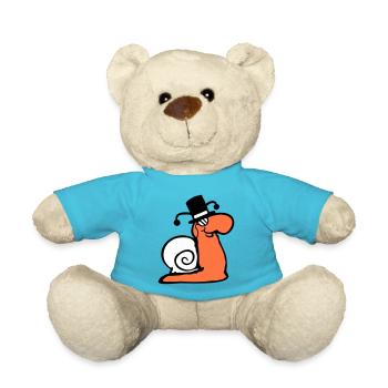 Mr Snail Sir Lord Rich Monocle Glasses Cylinder - Teddy Bear - atoll blue - Front