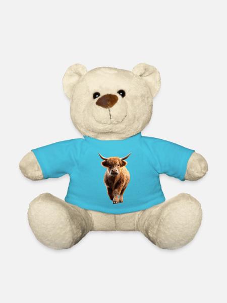 Kuh Highland Cow Hochlandrind Rind Bauernhof Kühe - Teddy - Atollblau