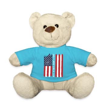 Anime Manga Otaku Kawaii USA Amerika Flagge Fahne - Teddy - Atollblau - Vorne