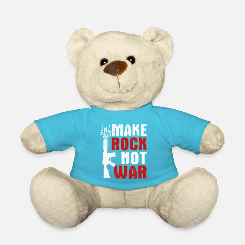 Make Rock Not War Music Guitar Rock Band - Teddy - Atollblau