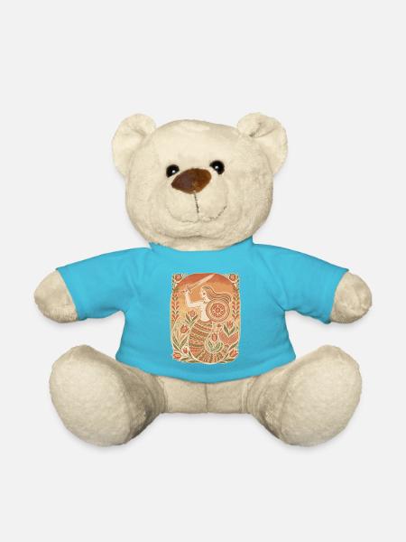 Warschauer Meerjungfrau Volkskunst Design - Teddy - Atollblau